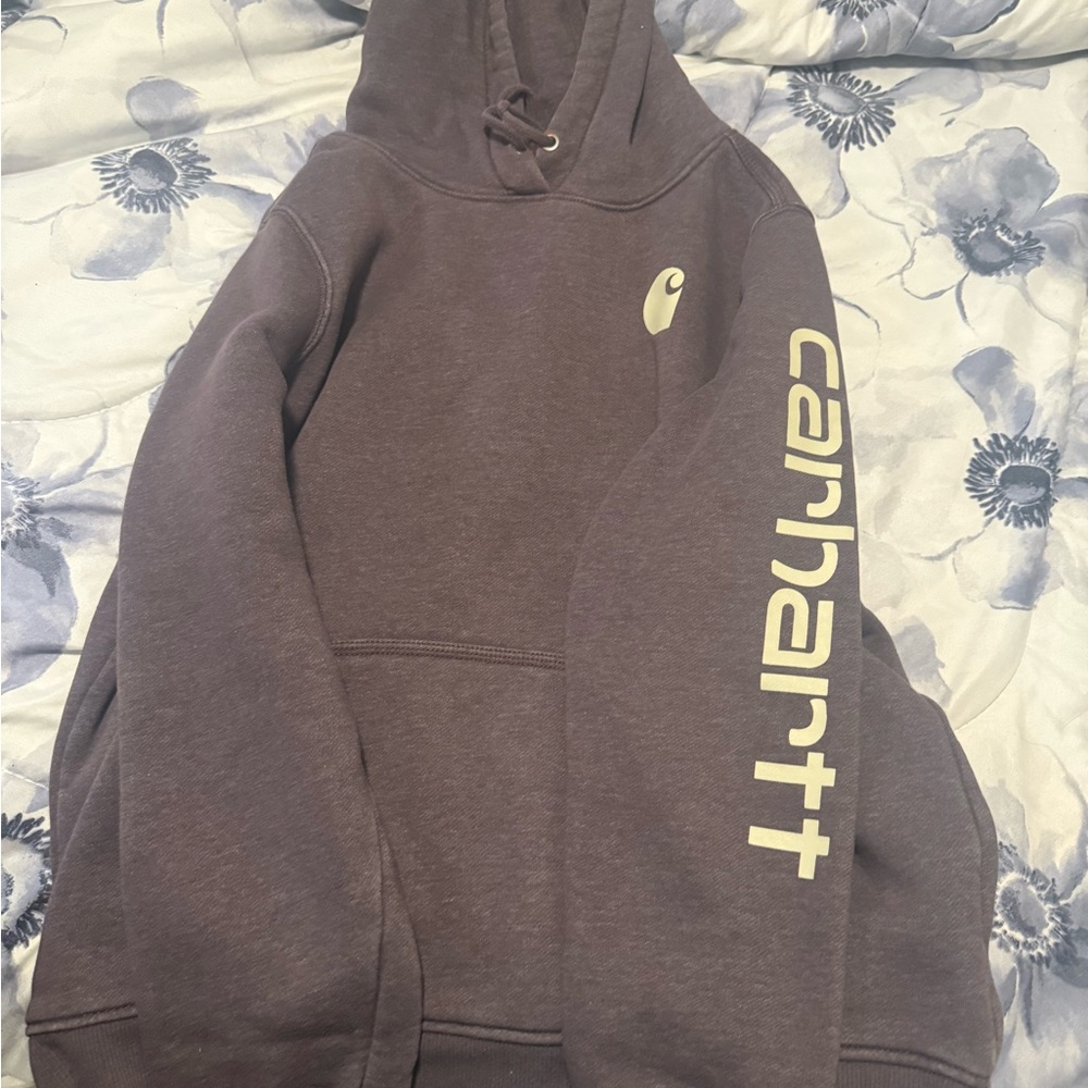Carhartt Dark Gray Hoodie with Sleeve Logo